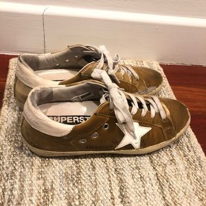 Golden Goose Superstar Gold Velvet Sneakers